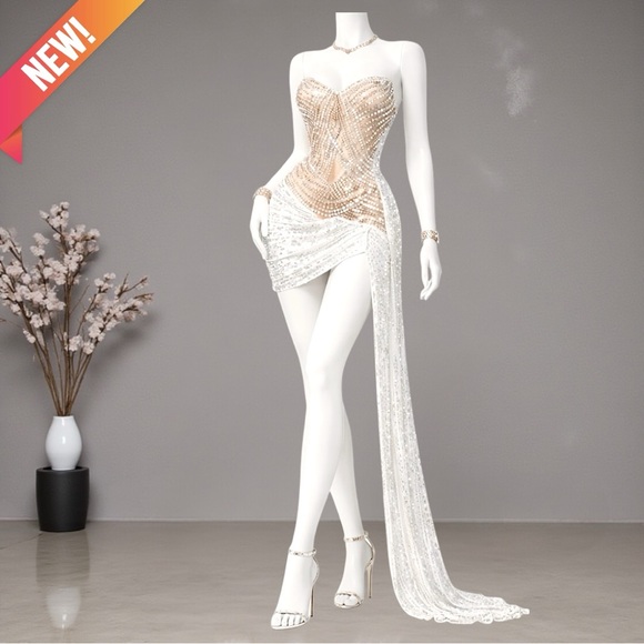 Banjul Strapless Crystal & Sequin Dress - Picture 16 of 16